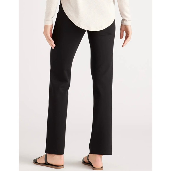 QUINCE Black Ultra Stretch Ponte Straight Leg Pants - Picture 4 of 9